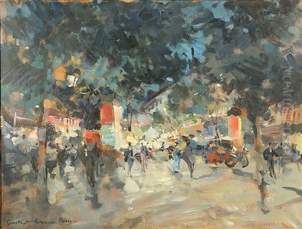 Paris Boulevard At Night - view 1