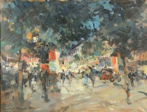 Paris Boulevard At Night by Konstantin Alexeievitch Korovin