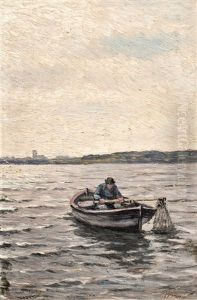 Fischer Vor Der Kuste Von Sylt by Franz Korwan
