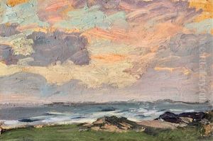 Studie Einer Ansicht Von Sylt Bei Sonnenuntergang