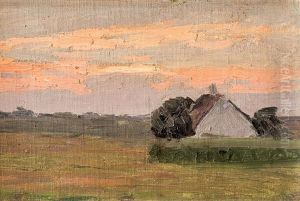 Studie Eines Reetgedeckten Hauses Auf Sylt
