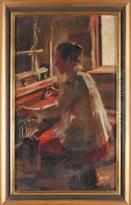 Kobieta Przy Krosnach by Stanislaus von Korzeniewski