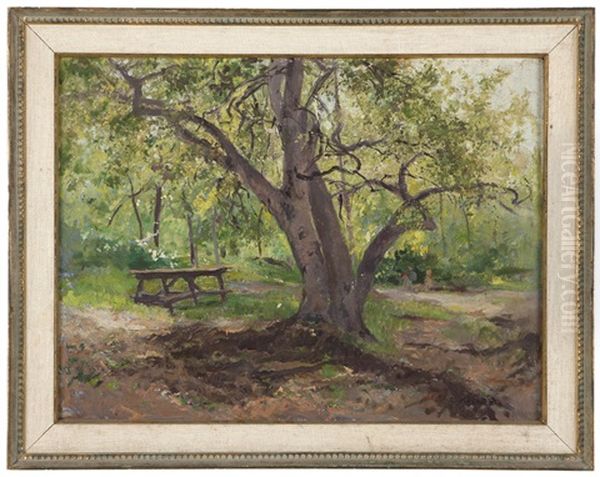 Figures In A Wooded Park - view 1