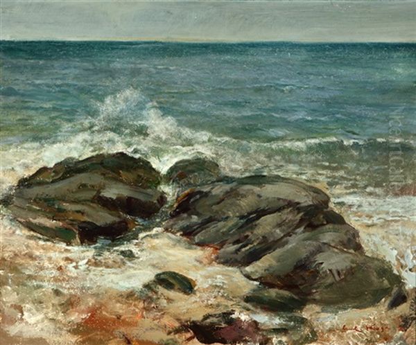 Waves On Rocks, Pacific Ocean - view 1