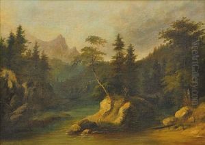 Lesni Krajina S Lovcem by Adolf Kosarek