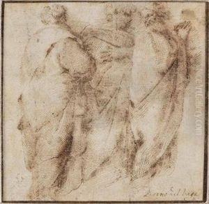 "drei In Einer Gruppe Stehende Manner" by Domenico Beccafumi