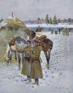 Winter Patrol by Jerzy Kossak