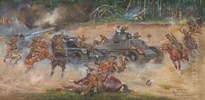 A Sketch To 'polonia by Jerzy Kossak