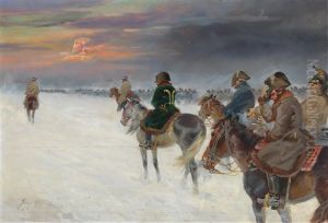 The Battle At The Pyramids. Napoleon In The Valley Of Giza by Jerzy Kossak