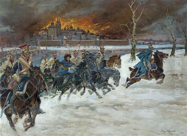 Napoleon's Army Leaving Moscow - view 1