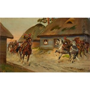 Polish Cavalry, Call To Arms by Jerzy Kossak