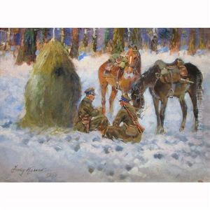 Soliders At Rest by Jerzy Kossak