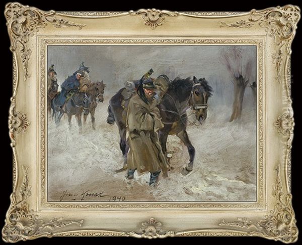 Napoleonic Soldiers Retreating From Moscow - view 1