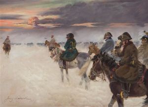 Wizja Napoleona Podczas Odwrotu Spod Moskwy by Jerzy Kossak