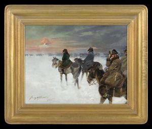 Great Army Retreat From Moscow by Jerzy Kossak