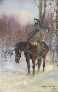 Soldat A Cheval by Jerzy Kossak