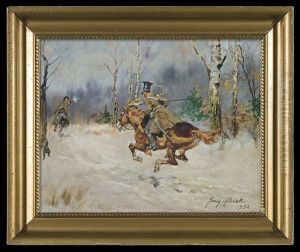 Polish Uhlan In Pursuit Of The Bolsheviks by Jerzy Kossak