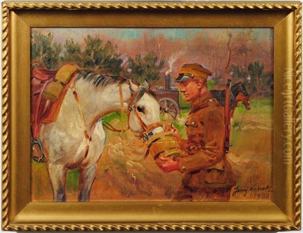 Soldier/uhlan Watering Horse - view 1