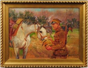 Soldier/uhlan Watering Horse