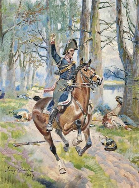 An Ulan On Horseback On The Falenty Dyke - view 1