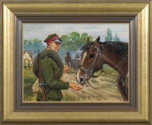 Uhlan Feeding Horse
