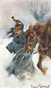 Franzosischer Kurassier by Jerzy Kossak