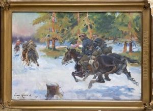 Scena Z Wojny Polsko-bolszewickiej by Jerzy Kossak