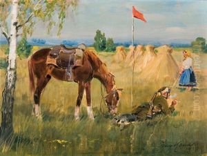 Cavalier's Rest by Jerzy Kossak