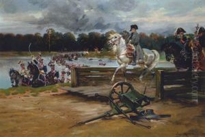 Napoleon Und Seine Generale Bei Der Beobachtung Einer Schlacht by Jerzy Kossak