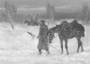 Cavalry Men In Winter