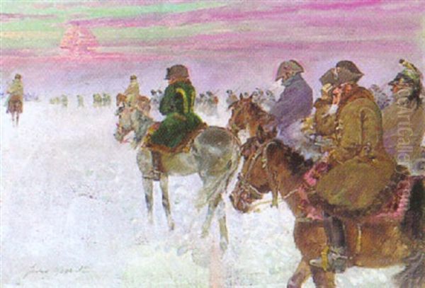 Franzosiche Kavallerie Auf Dem Ruckzug - view 1