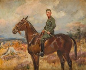 Portrait Of Feliks Stojowski On Horseback by Woiciech Ritter Von Kossak