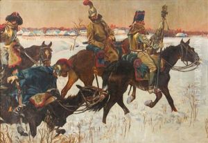 Fragment Of The Berezina by Woiciech Ritter Von Kossak