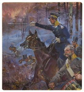 Boj O Olszynke Grochowska by Woiciech Ritter Von Kossak