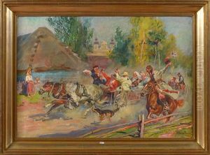 Scene De Mariage by Woiciech Ritter Von Kossak