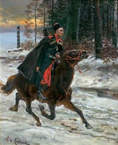 With A Command On A Border by Woiciech Ritter Von Kossak