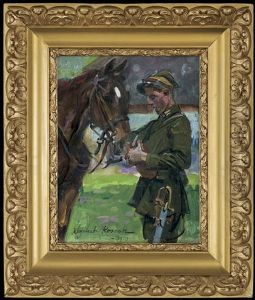 Ulan With A Horse by Woiciech Ritter Von Kossak