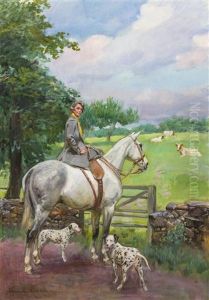 Woman On Horseback by Woiciech Ritter Von Kossak