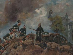 General Josef Sowi?ski In Battle by Woiciech Ritter Von Kossak