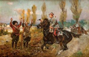 Wziecie Bolszewikow W Niewole by Woiciech Ritter Von Kossak