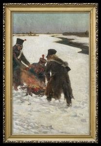 Napoleon Soldiers Campfire by Woiciech Ritter Von Kossak