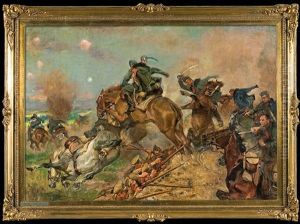 Polish Riders Fighting Russians by Woiciech Ritter Von Kossak