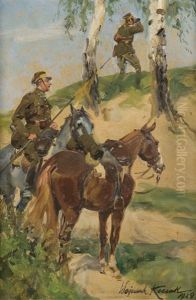 Lancers Patrol by Woiciech Ritter Von Kossak