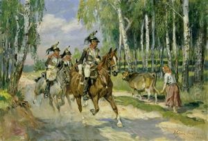 Ulanen Im Manover by Woiciech Ritter Von Kossak
