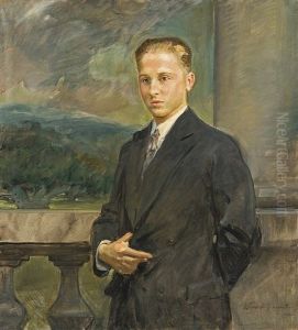 Portrait Of An Young Man by Woiciech Ritter Von Kossak