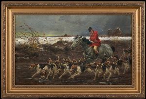 Hunt In A Snow Blizzard by Woiciech Ritter Von Kossak