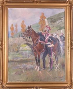 Ulan Przy Koniu by Woiciech Ritter Von Kossak