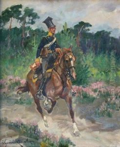 Ulan Na Koniu by Woiciech Ritter Von Kossak