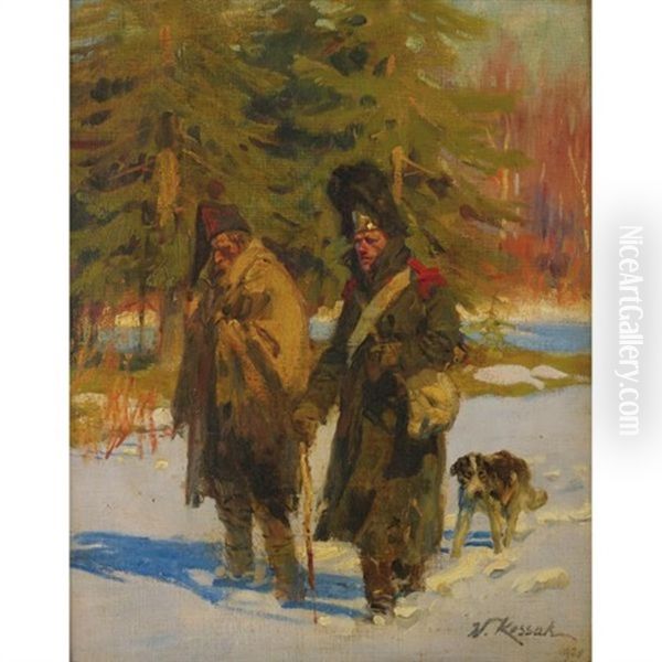 The French Old Guard Retreating From Russia - view 1