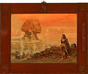 Napoleon After The Lost Battle Near The Pyramids And The Great Sphinx by Woiciech Ritter Von Kossak